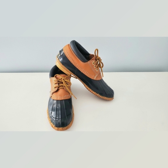 Vintage Sporto Navy Duck Boots Size 8 Preppy Classic 1980's Outdoor Rain Shoe - Picture 1 of 12